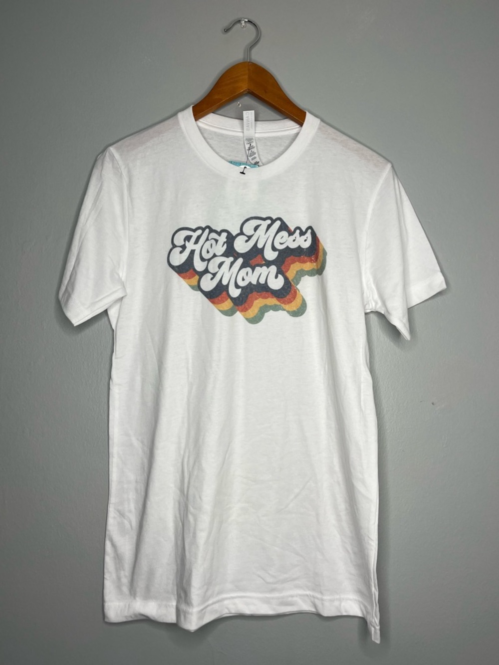 Hot Mess Mom White Graphic Tee - Bel Air Boutique NWT